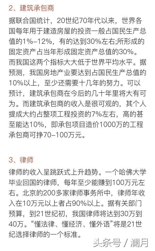 世界上最赚钱的十大职业排行，打工不比创业差到哪！