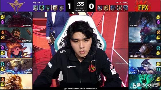 LOL-LPL：Doinb发条冲击波秒杀后排，FPX让一追二终结V5三连胜