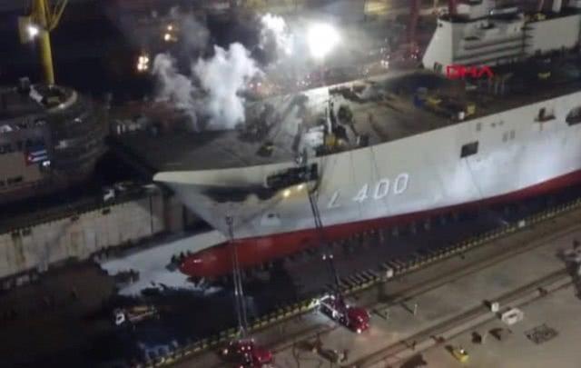 土耳其航母新照，舰体斑驳，哪像新航母！美国狠招断其大海军念头