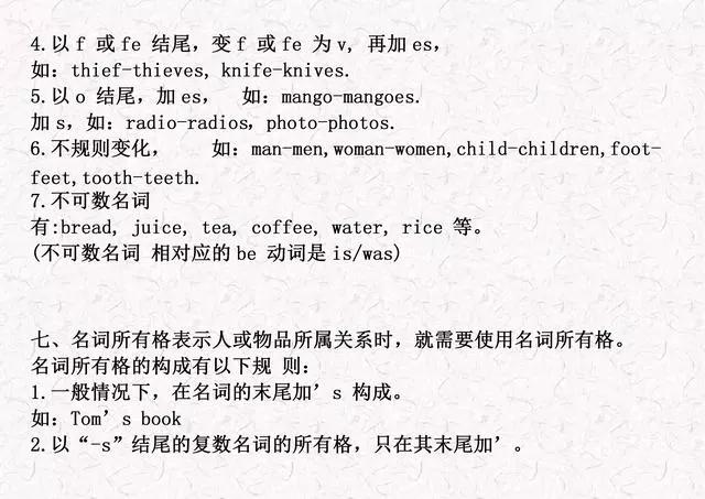 小学英语1-6年级期末复习，牢记这21条重点语法知识点