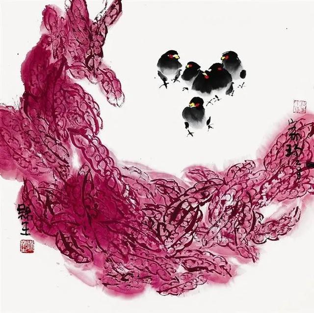 他的画引人遐想，味在笔墨之外