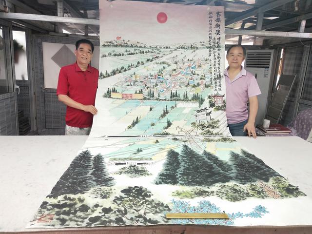 今日八义集  苏北展新容---徐庐陵力作《古镇新姿》丹青焕彩