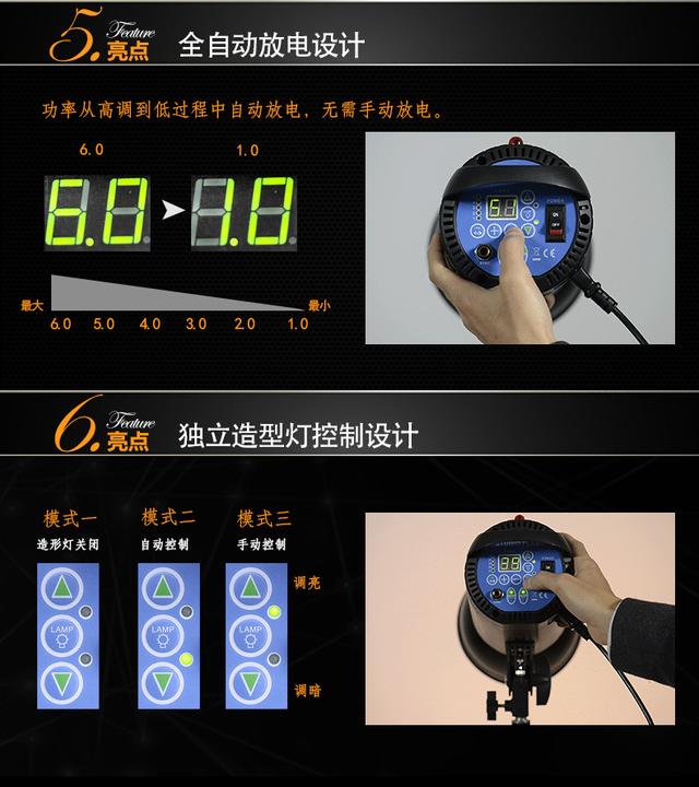 圖立方攝影燈600W影室閃光燈照相補光燈影樓人像服裝模特攝影棚