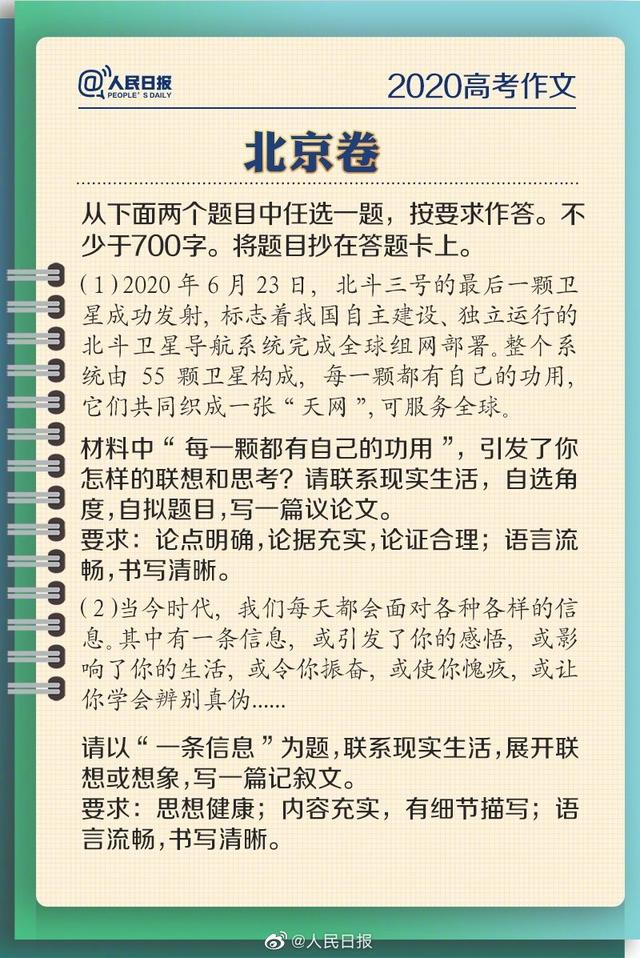 2020高考作文题全汇总，这也太难了吧