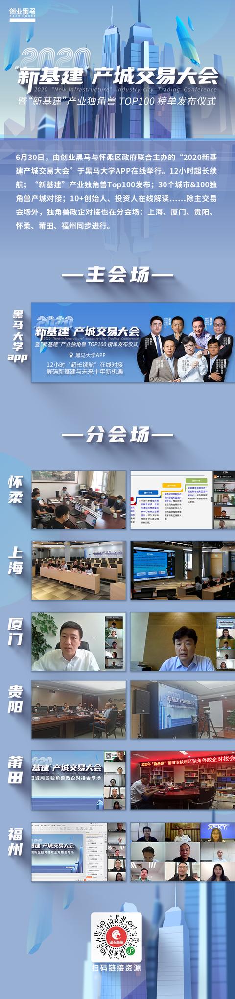 新基建成大趋势，创业黑马联合百家独角兽举办产城交易大会