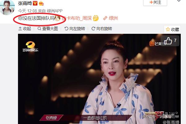 「回应」张雨绮截图回应周深 张含韵默默举动显情商