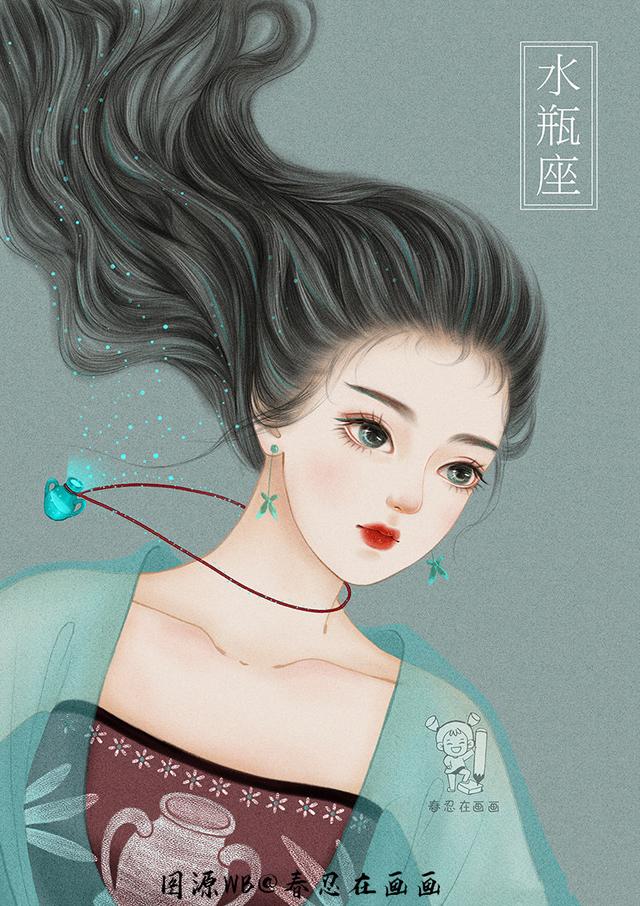 “中国风”遇上十二星座拟人化，红衣侠女射手座，天蝎座穿男装？