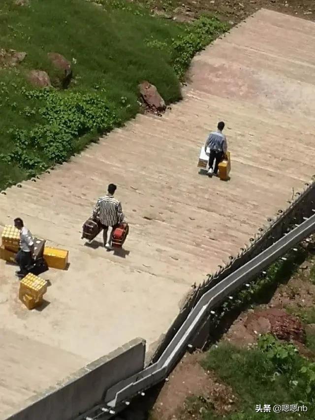 赵丽颖黑长直头发录《中餐厅》，身材瘦力气大，提大箱子爬楼梯