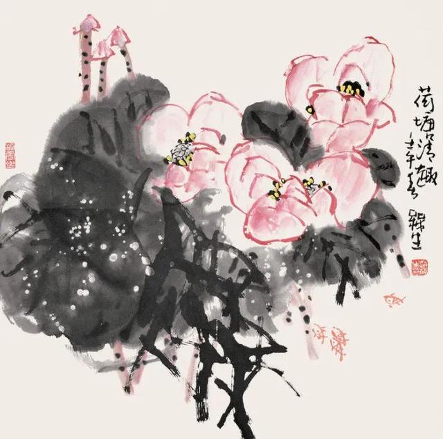 他的画引人遐想，味在笔墨之外