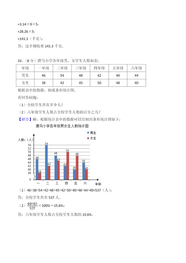 再不努力就期末考试了，六年级下册期末数学试卷及答案