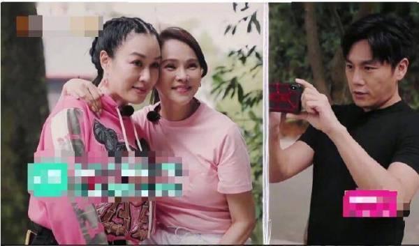 钟丽缇与年轻人合影大展风采，胸部惊人气场强