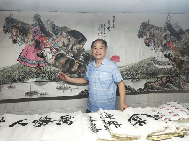 今日八义集  苏北展新容---徐庐陵力作《古镇新姿》丹青焕彩