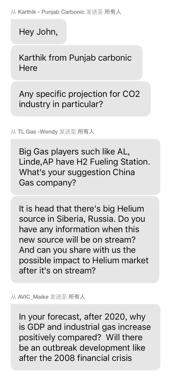 与国际知名专家“隔空”畅谈全球工业气体市场动态变化