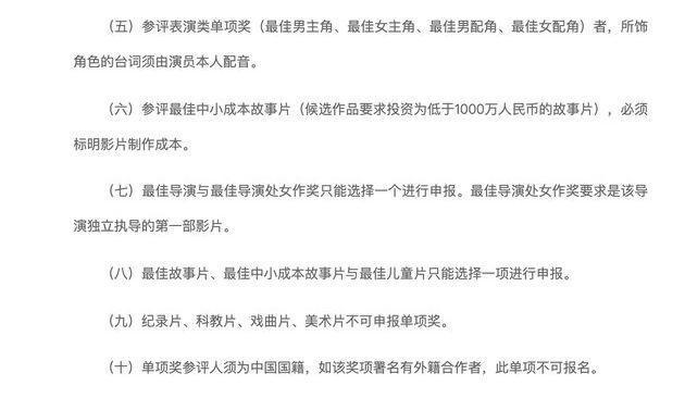 金鸡奖公布评选标准！新增规定引热议，表演类