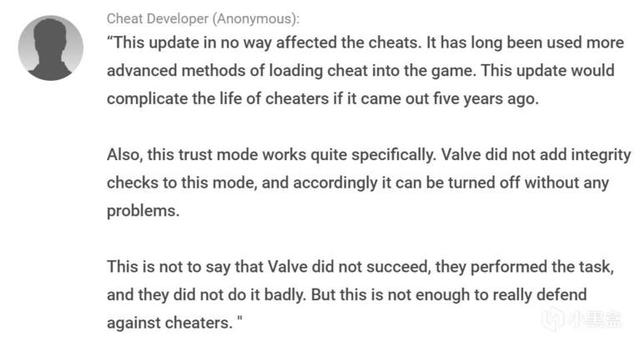 CSGO外挂开发者吐槽V社全新反作弊系统：就这？