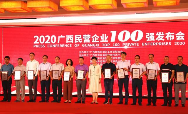 2020广西民营企业100强发布！广西威壮集团位列第35位