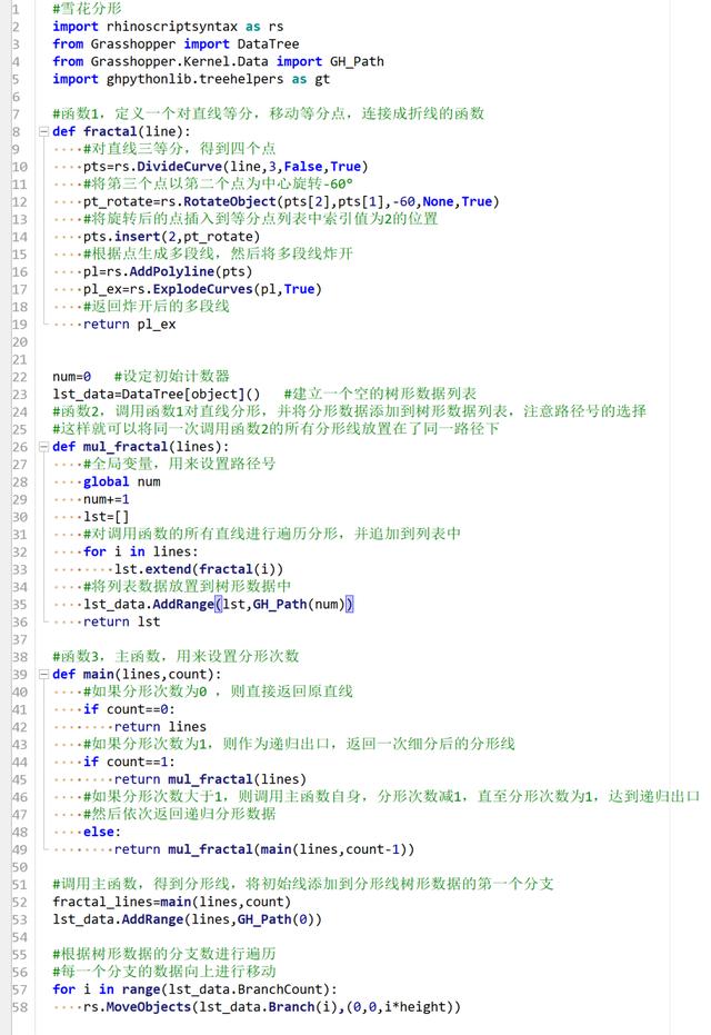 ghpython怎么实现koch曲线的分形效果