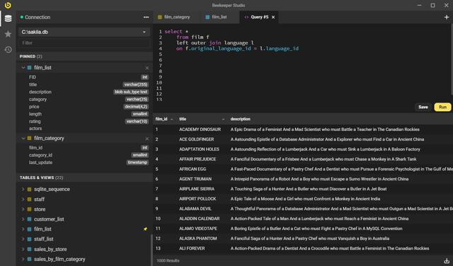 一款跨平台免费的开源 SQL 编辑器和数据库管理