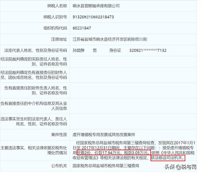 江苏832家企业因虚开增值税专用发票被移送立案