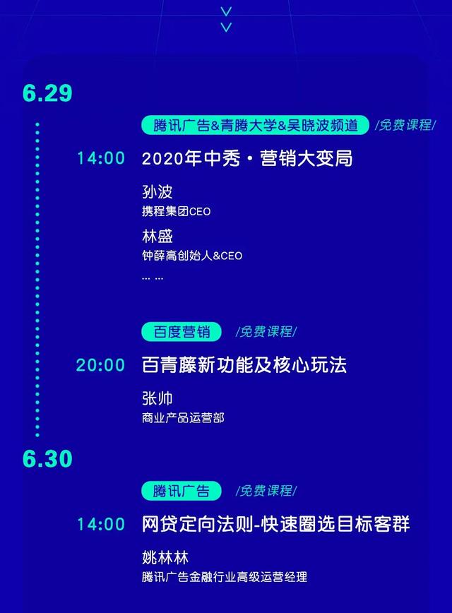 第7期全营销行业培训课表（6月25日-7月8日）