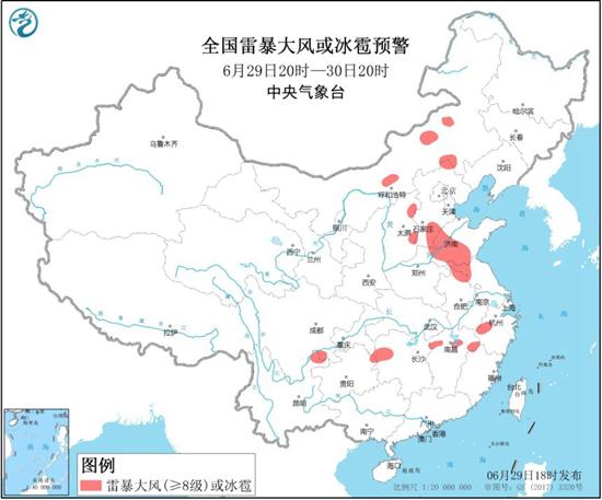 强对流天气蓝色预警 9省区将有8至10级雷暴大风