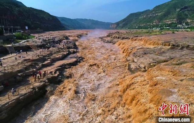 瀑布|黄河壶口瀑布现水岸齐平景观气势极为壮观