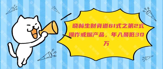 晓林生财有道81式之第2式操作戒烟产品，年入最低30万【免费课程】