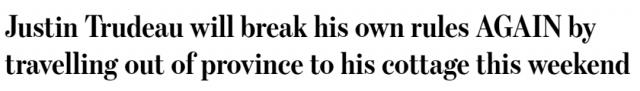 特鲁多长周末安排曝光！跨省度假遭怒批