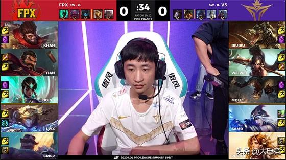 LOL-LPL：Doinb发条冲击波秒杀后排，FPX让一追二终结V5三连胜