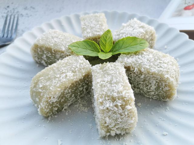 无需烤箱！薄荷叶子用来做糯米糕，软糯香甜，清凉解暑，拿肉不换