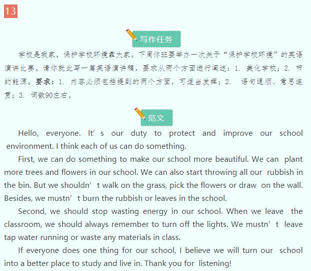 图片[7]-送你一套写作高分模板！初中英语书面表达范文14篇，建议收藏-笑傲英语网