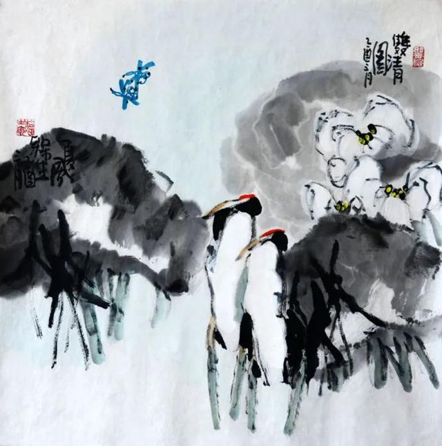 他的画引人遐想，味在笔墨之外