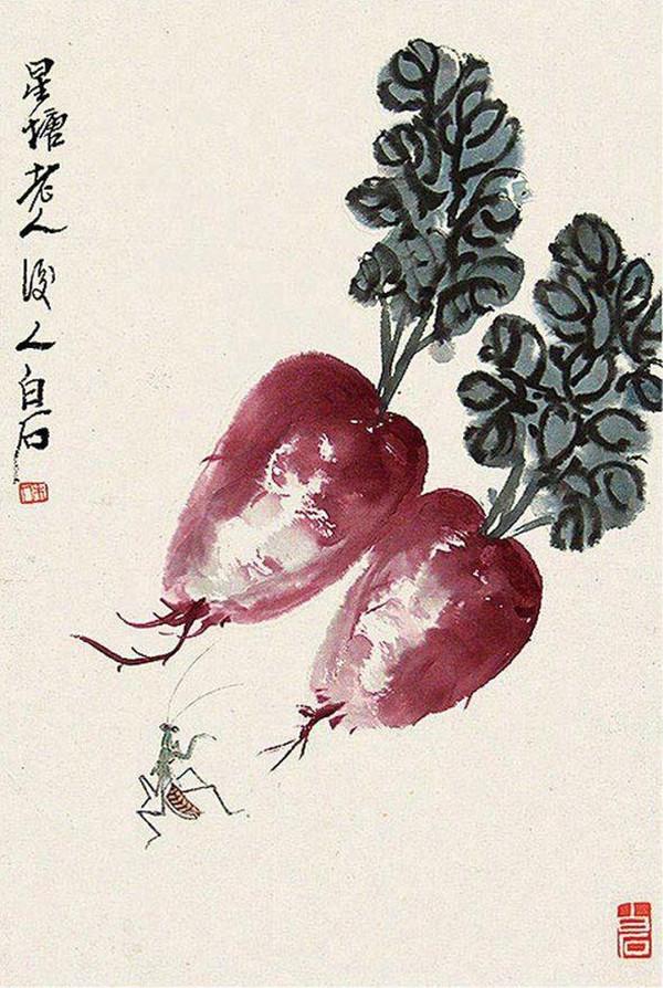 齐白石的花鸟作品里往往都藏着活蹦乱跳的小精灵，你发现了吗？
