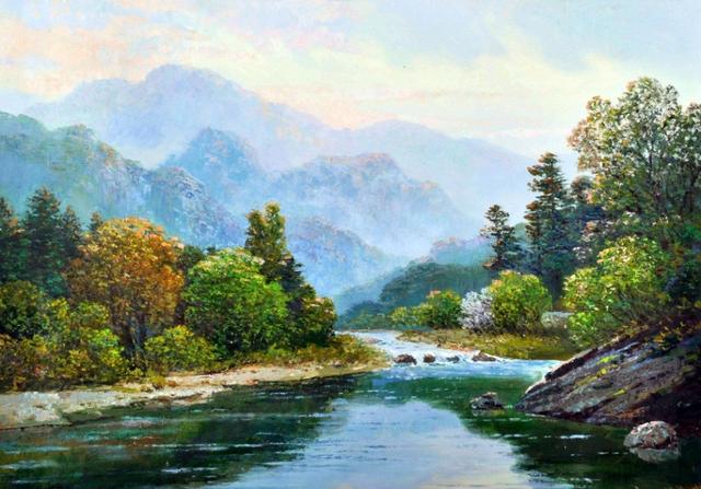 朝鲜油画山清水秀(二)