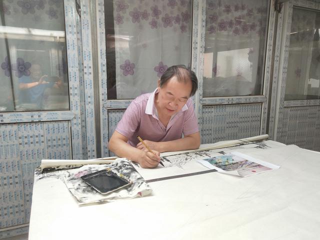 今日八义集  苏北展新容---徐庐陵力作《古镇新姿》丹青焕彩