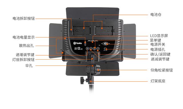 图立方PT680补光灯摄影三灯装产品人像柔光灯微电影摄像灯打光灯