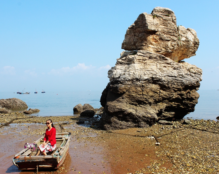 大连石城岛上那一点独秀的风光海边石林