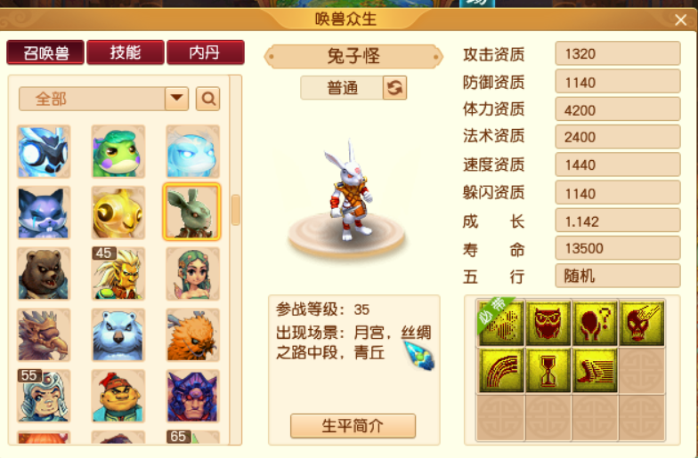 梦幻西游：想要多个技能格子，兔子怪了解一下