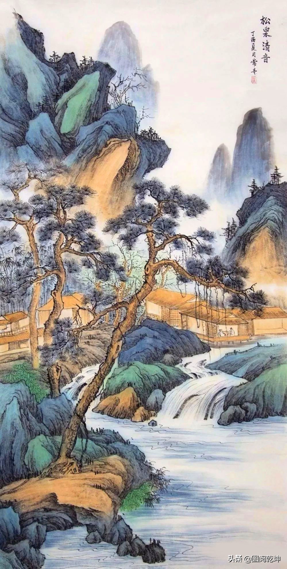 美景笔韵山水美,夏山积翠奔腾溪,画家钟美景绘美景