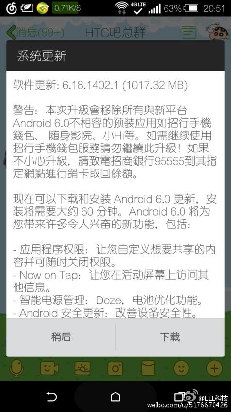 献礼老用户：国行HTC One M8获Android 6.0更新
