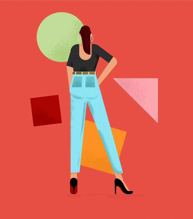 艺术与设计 - 一组几何人物插画作品