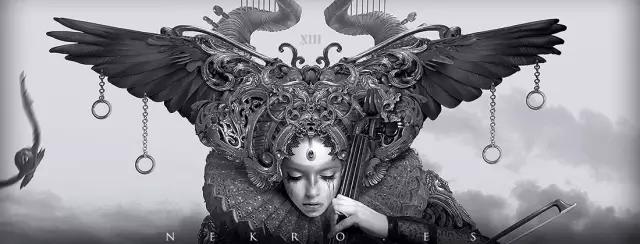 西班牙数字艺术家nekro阴郁黑暗华丽诡异的巴洛克设计风格