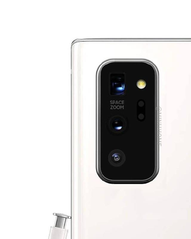 三星Galaxy Note 20外观首曝，居中挖孔+矩阵三摄