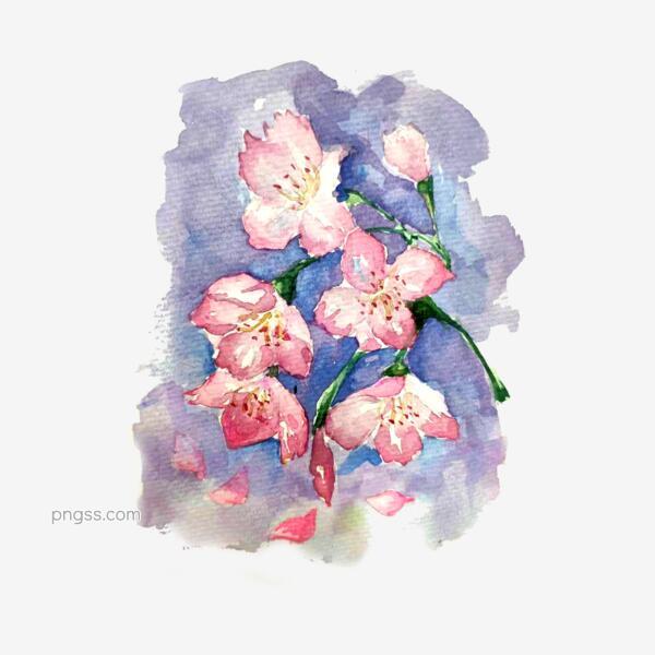 樱花水彩唯美粉色落花pngpng搜索网 精选免抠素材 透明png图片分享下载 Pngss Com