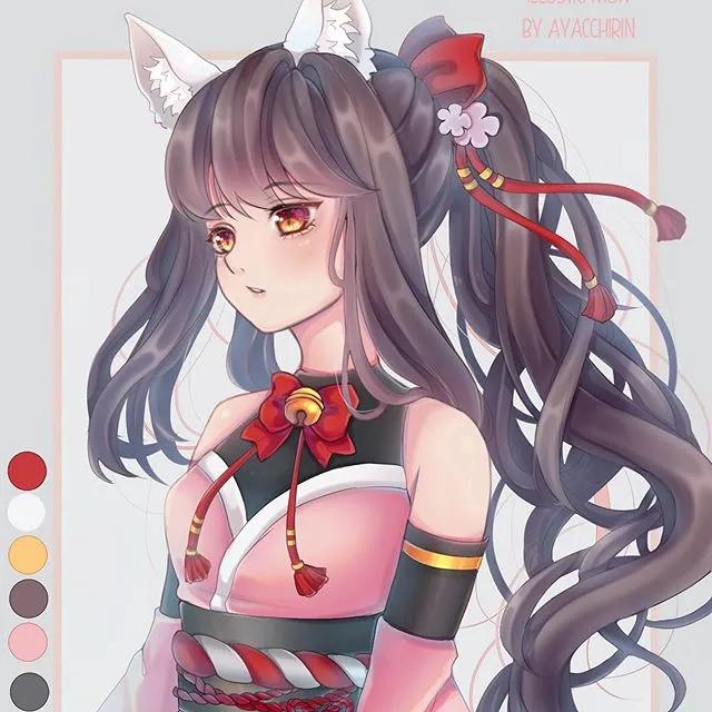 「cg原画插画教程」超多q版二次元动漫人物插画 发型上色值得学习