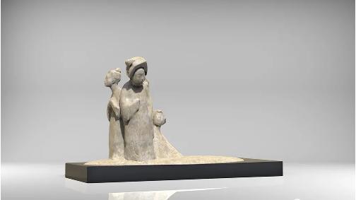 王润玺指导教师:李遂 洪涛 张哲宇 沙泉▼王润玺-《思悟》石膏-77×52