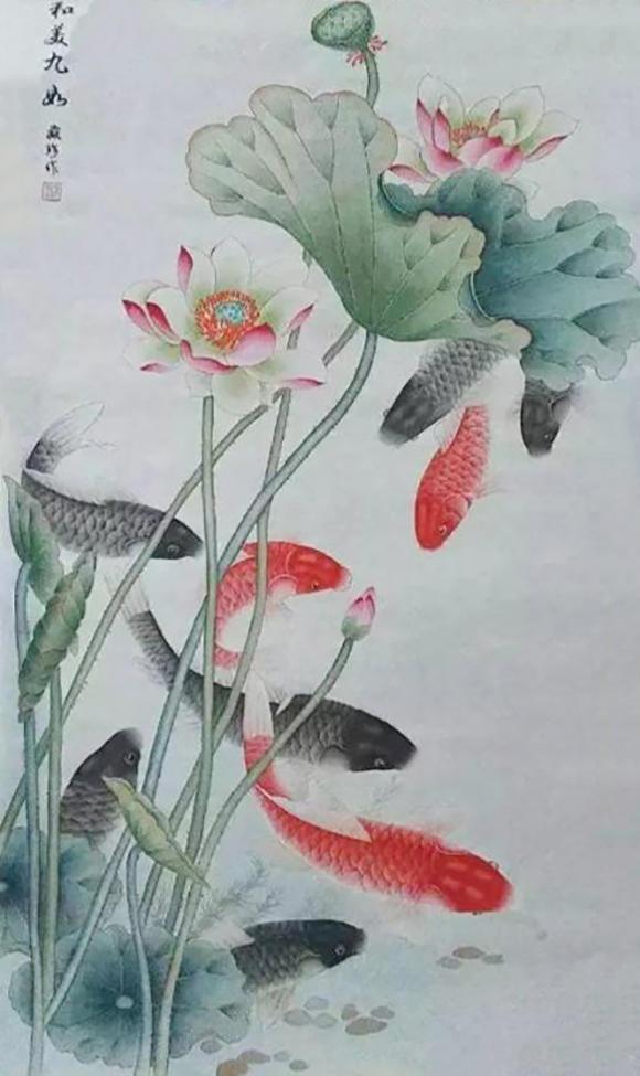 画家燕藏珍 清新雅致 布局浓淡巧妙