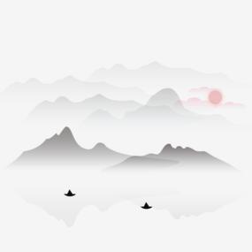 简约中式水墨扁平风山装饰背景元素PNG搜索网- 精选免抠素材_透明PNG 