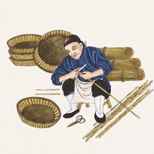 大字工刻字匠画像摊刺绣做枕头及坐垫绱鞋熟皮子染布弹棉花裁缝做绳子