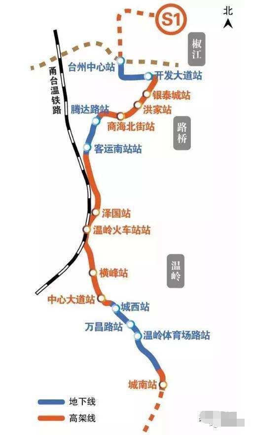 台州軌道交通:規劃10條線路,近期建設有s1線和s2線